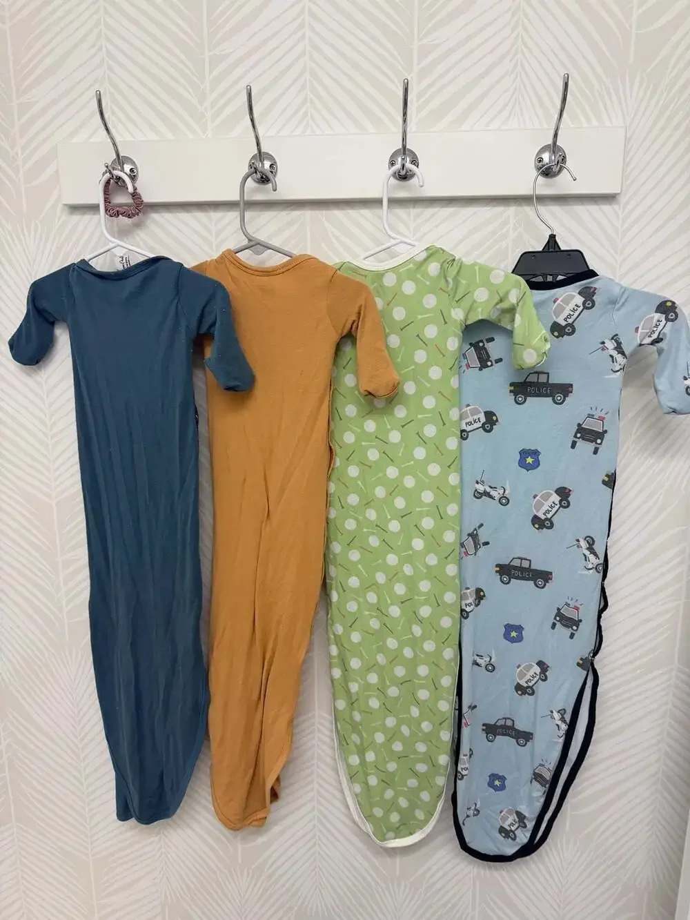 Copper Pearl Knotted Gown Lot of 4 Infant Sleeper Pajamas Police Golf